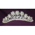 Blumen-Design-Haar-Zusätze Kristall-Tiara-Rhinestone-Perlen-Krone